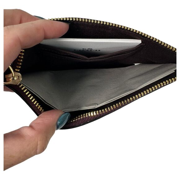 Coach Pink Raspberry Heart Glitter Wristlet Clutch Wallet NEW with Tags - Picture 3 of 5